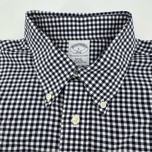 Brooks Brothers Navy and White Gingham Shirt